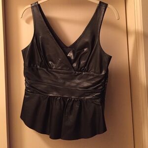 Black Sleeveless Peplum Top